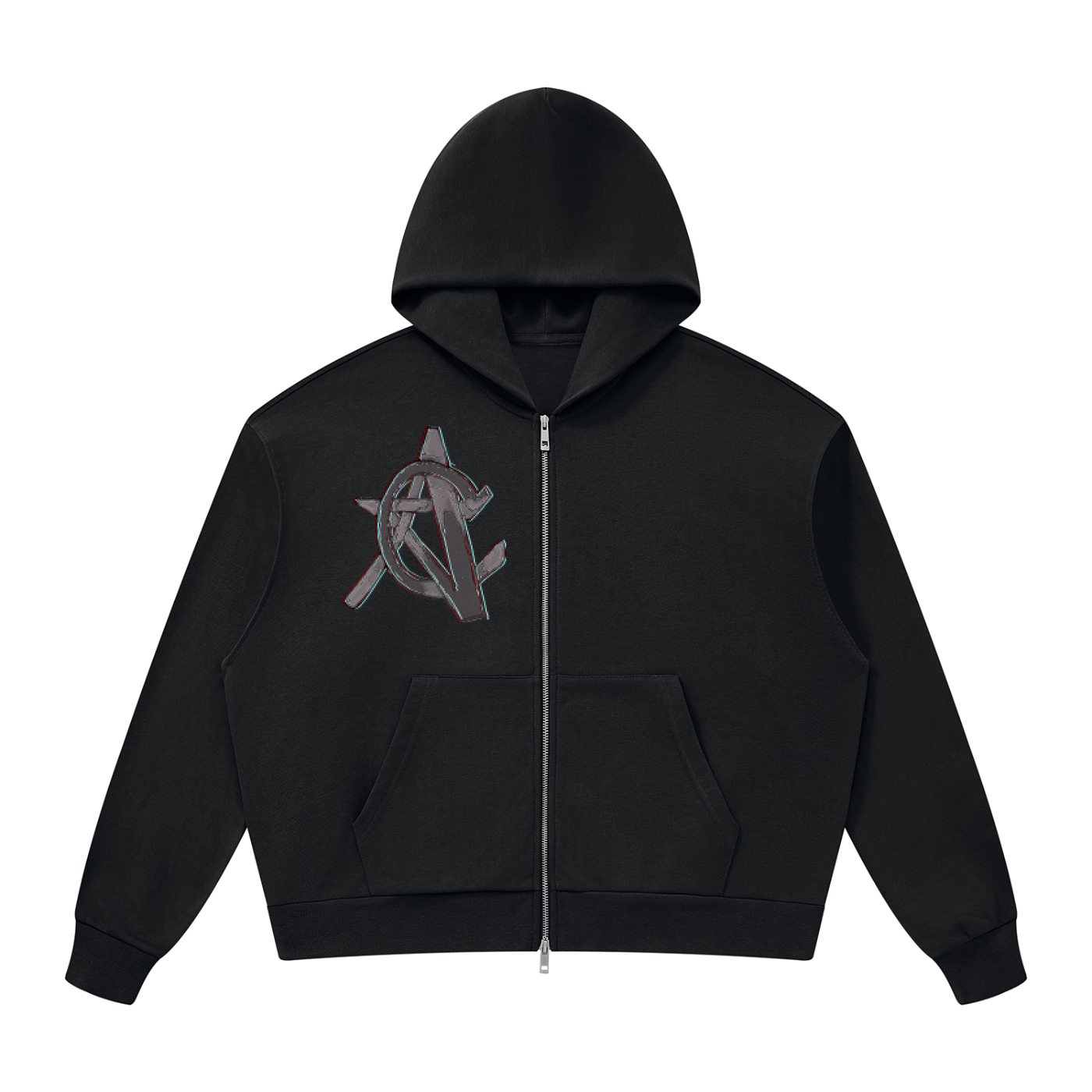 Unisex Drop Shoulder Full Zip Hoodie