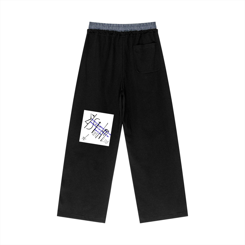 Plaid Contrast Waist Pants