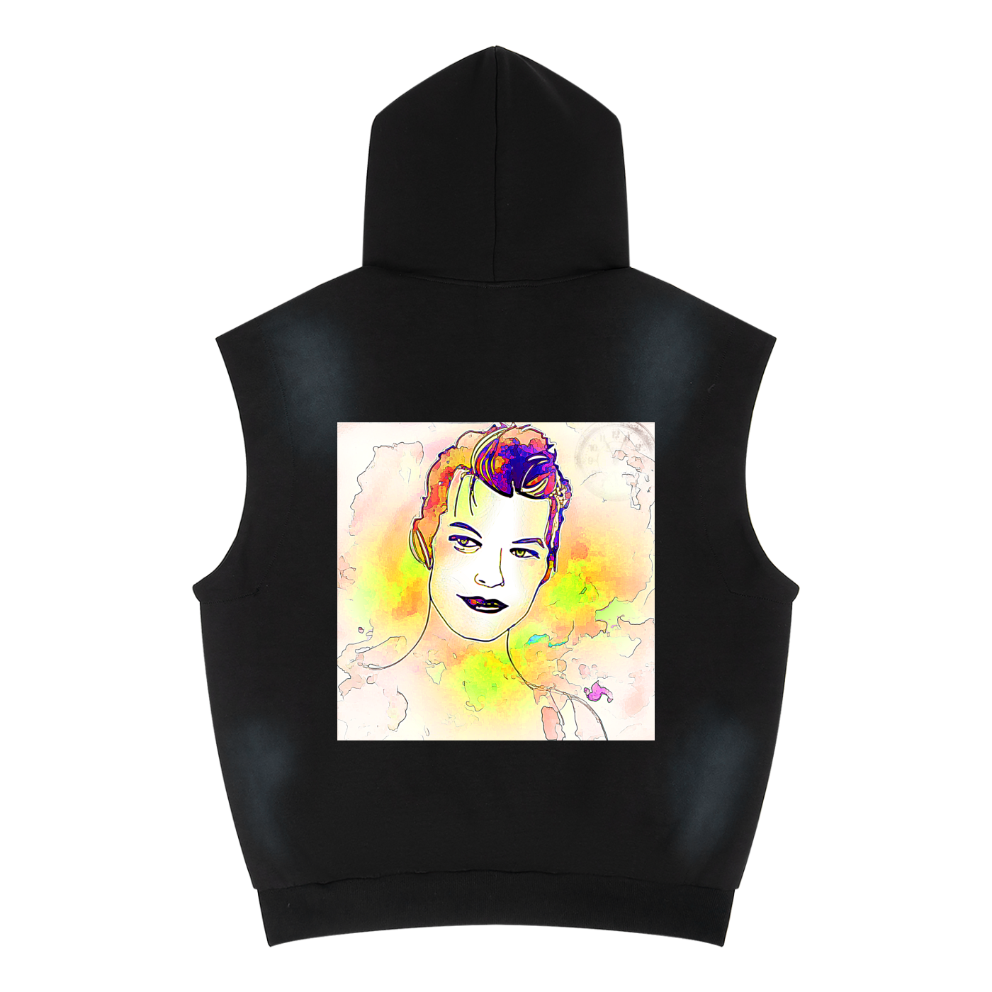 Famous Face Sleeveless Hoodie