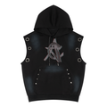 Unisex Vintage Wash Sun Fade Sleeveless Hoodie