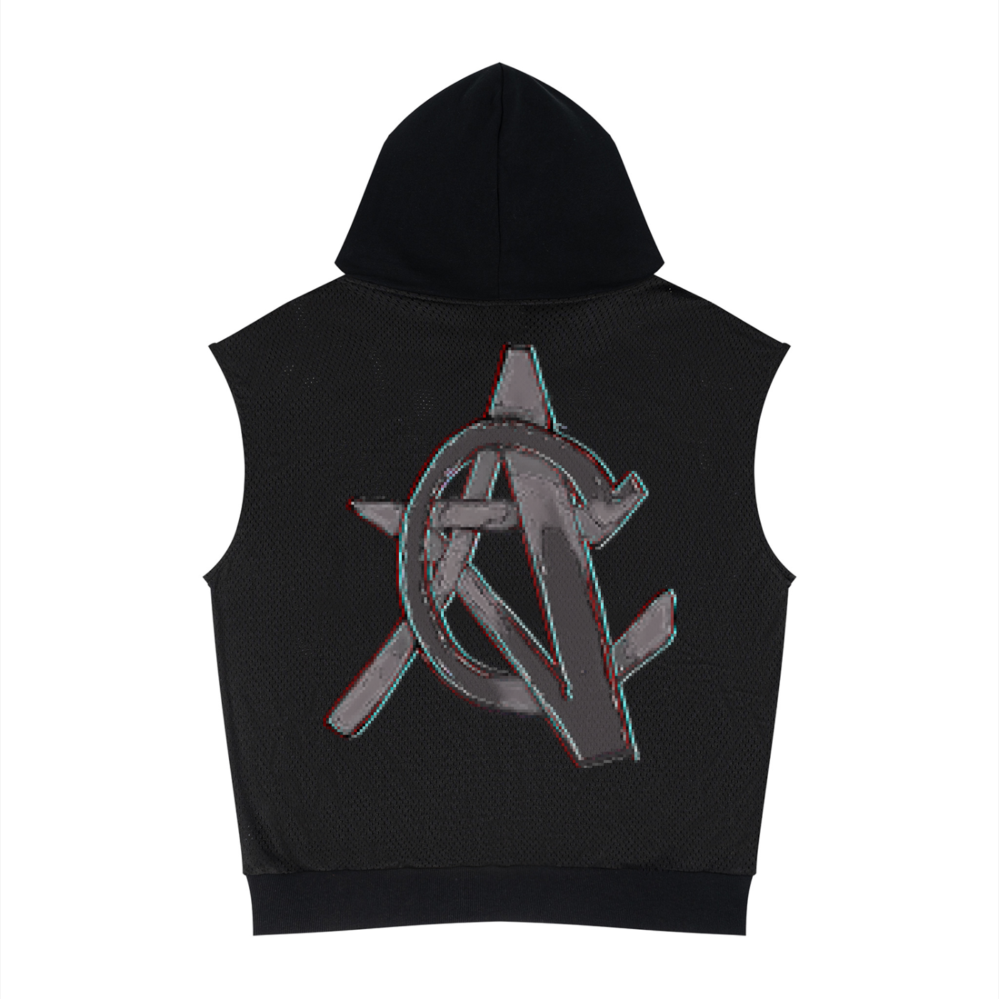 Unisex Panel Mesh Sleeveless Hoodie